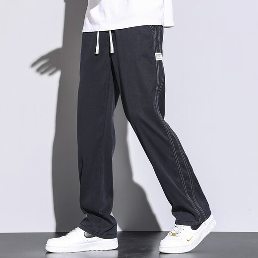 凡客诚品【雷军同款】夏季天丝裤子男直筒宽松拖地潮牌阔腿裤2025秋天薄款 1048灰色【1条装】 M 码