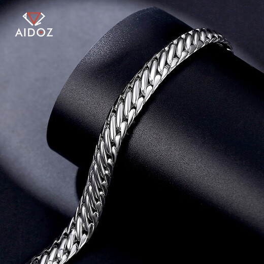 Aido Diamond Platinum Bracelet Men's pt950 Platinum Solid Three Horsewhips Show Domineering Thick Bracelet, Ready Stock, Weight 77.40g, Length 20cm, Thickness About 9.5mm