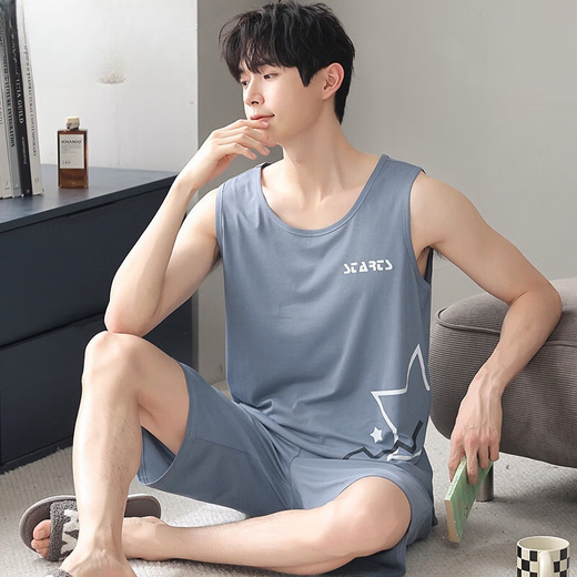 Langsha Pajamas Summer Modal de seda Modal de seda pantalones cortos de chaleco de seda Adolescente de gran tamaño Maneveless Home Clothing 2025 Nuevo F-9207 L Tamaño único