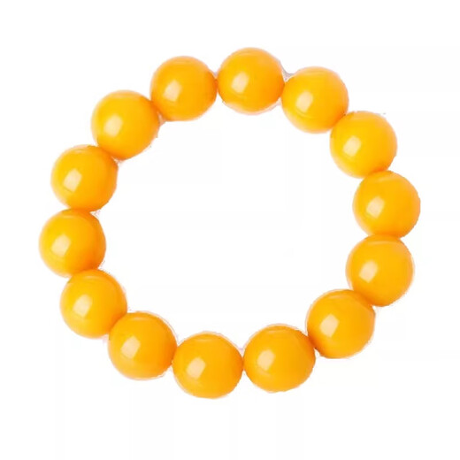 Fat Donglai's same style beeswax bracelet for men, natural, women's model, chicken fat yellow old round beads, transferred rough stone, bead diameter 16 mm (standard men's model), about 32 grams