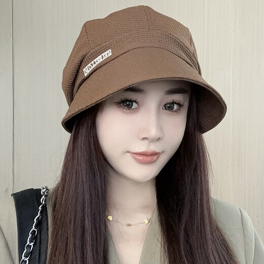 Woodpecker (TUCANO) duck tongue hat for women spring and summer new three-in-one all-match big head fisherman hat pleated pile with face small basin hat black duck tongue pile hat (54-59cm) adjustable