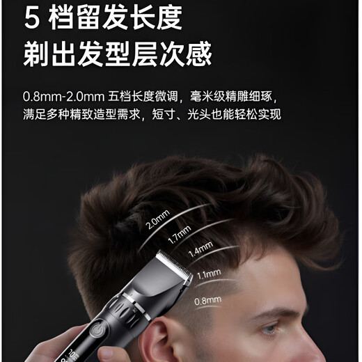 飒望德国品牌理发器电推剪头发充电式电推子神器自己剃发电动剃头刀家用3524电动理发剃须一体机男士电 【全身水洗_智能2档变速_超长续航】_升级款标配