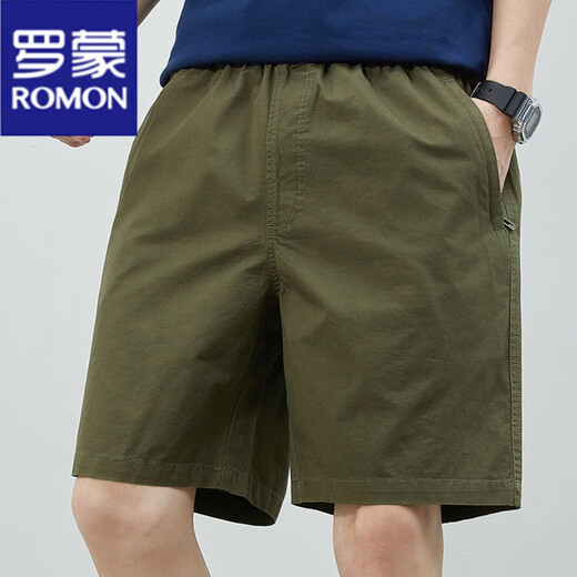 
ROMON pure cotton shorts men's summer new thin mid-size large size loose casual and versatile loose breathable five-point pants men's shorts 9224 dark blue 2XL Recommended 150-165 Jin [Jin equals 0.5 kg] 100% pure cotton