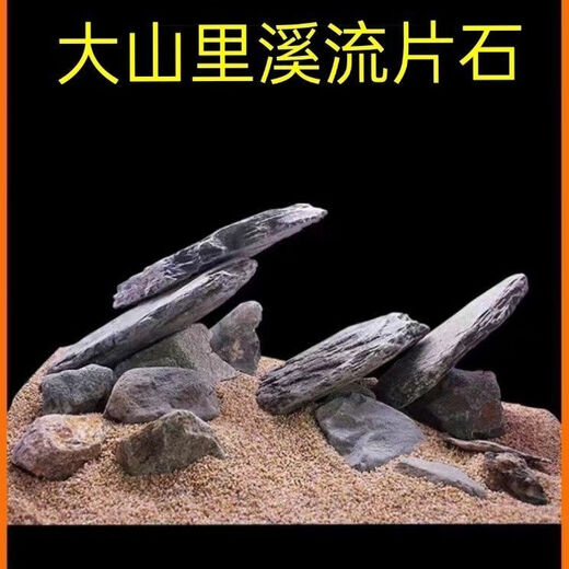 Pure natural stream stone fish tank landscaping stone flakes turtle basking back schist rockery terrace landscaping stone customized 5-10cm schist size matching
