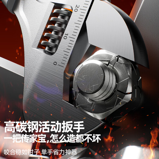 OLED 10-inch adjustable wrench set tool universal live mouth wrench large opening multi-functional bathroom adjustable wrench light handle