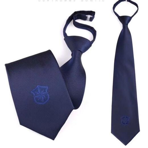 El nuevo empate de seguridad de Muquer, corbata de seguridad, azul marino azul nudado, cripe de seguridad de la cremallera del cuello de seguridad de la puerta de seguridad para hombres, corbata de seguridad + clip