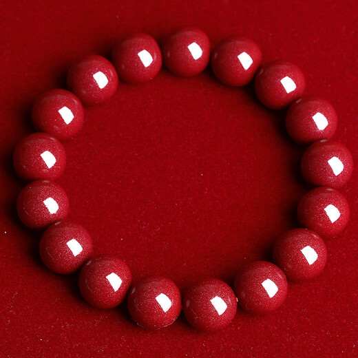 Shi Yue Jewelry High Content Purple Gold Cinnabar Bracelet Zodiac Year Snake Year Amulet Transport Bead Bracelet Men and Women Gift 12mm