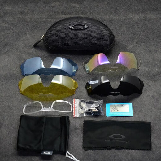 
OAKLEY O9275 cycling glasses outdoor sports running windproof sand polarized sunglasses 5 lenses with myopia frame sunglasses transparent gray frame red sheet single-send ordinary mirror box