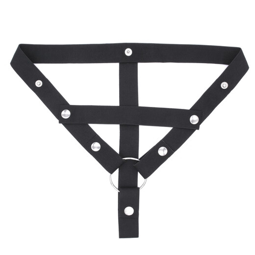 OLO chastity lock auxiliary belt men's cb lock lifting belt men's thong double D model three-way anti-fall cb lock three-way auxiliary belt black