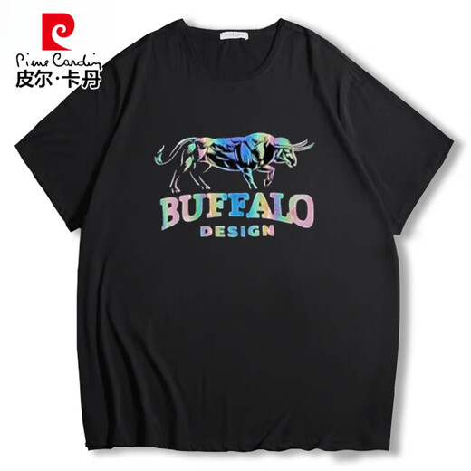 Pier Cardin plus fat plus size men's T-shirt short sleeves 300 Jin [Jin equals 0.5 kg] Large size men's clothing 400 Jin [Jin equals 0.5 kg] Fatty super large size 350 Jin [Jin equals 0.5 kg] Extra large size half-sleeved MAX1661 black 12XL (bust 178cm) recommended 400-425 Jin [Jin equals 0.5 kg]