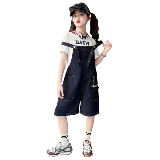 Disney Girls Denim Everlys 2025 New Summer Ropa Pantalones Niños Niños Investables Versátiles Versátiles delgados Color Caminado corto 130 cm