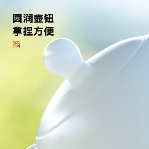 Yuquan Longmen Bingzhong Jade Porcelain Bisque-fired Xishi Pot Dehua White Porcelain High-end Purely Handmade Precision Single Teapot Tea Set Gift Box Bingzhong Jade Porcelain Bisque-fired Xishi Pot (180ml)