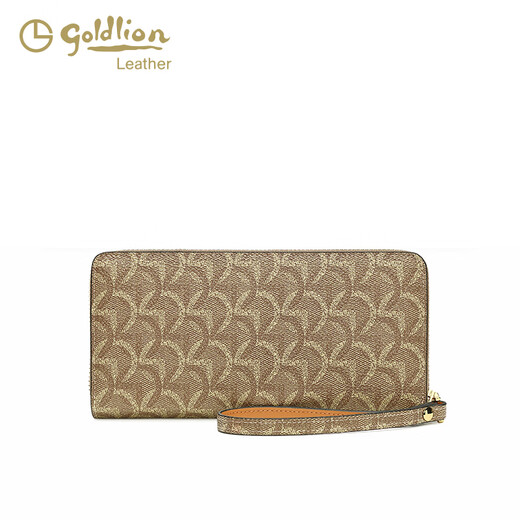 Billetera Goldlion 2025 NUEVA Moda Versátil Bolso de embrague Retro Bolsa Retro Long Wallet Women's Phaki