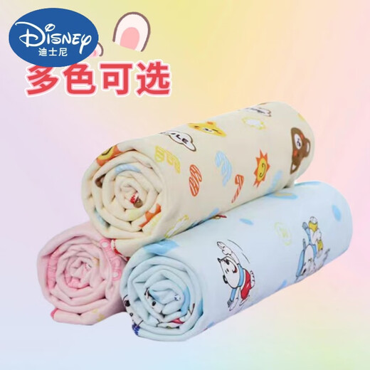 迪士尼（Disney）双面水晶绒隔尿垫防水透气水洗新生儿月经垫老人护理垫婴儿尿垫 香氛黄色(卡通图案随机) 50*70(单条装)