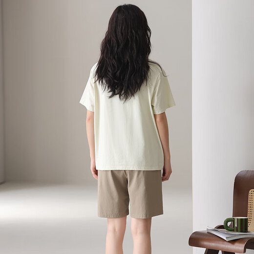 Langsha Paar Pyjamas ein Mann und eine Frau mit Brustpolster Modal Sommer kurzärmelig dünner Cartoon Freizeit Heimkleidung 6636 2xl Frauen + Männer