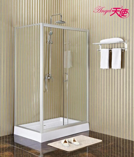 Kezitu L-shaped/rectangular/curved shower room simple shower room 3C tempered glass partition sand silver aluminum alloy bathroom 80*100 with chassis does not contain steam