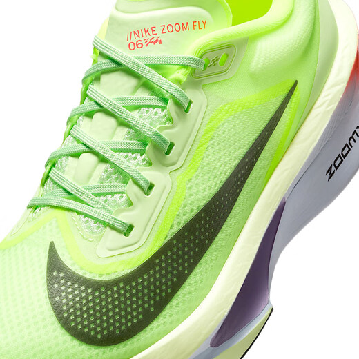 Nike Nike Chaussures de course pour femmes Absorption de choc Zoomx Fly 6 Sports Chaussures FN8455-701 Green fluorescent 37,5