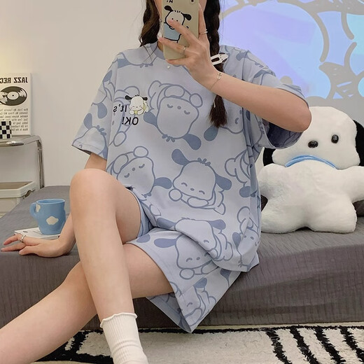 Jingpufei pijama dulce para mujeres en el verano Linda ropa para el hogar de mangas 2025 Guangzhou trece líneas 683 Sleeping Dog 185 2xl Código [sugerido 125-150Jin [Jin equivale a 0.5 kg]]