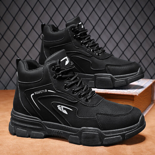 Western Camel (VANCAMEL) men's shoes 2025 spring waterproof wear-resistant work shoes for men's construction site fashion anti-slip trendy shoes thick sole boots 9193 black - Camel official brand official website flagship 39