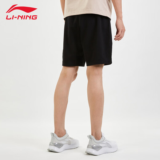 Li ning shorts sportifs masculins neuf coton de coton coulant fitness décontracté short sportif lâche Black-1 aksu869 m