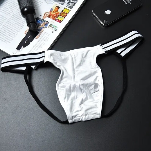 Men's Sexy Low Waist Underwear U Protruding Bag Personalized T-Pants Showing Buttocks Gay Small 0 Underwear White XL