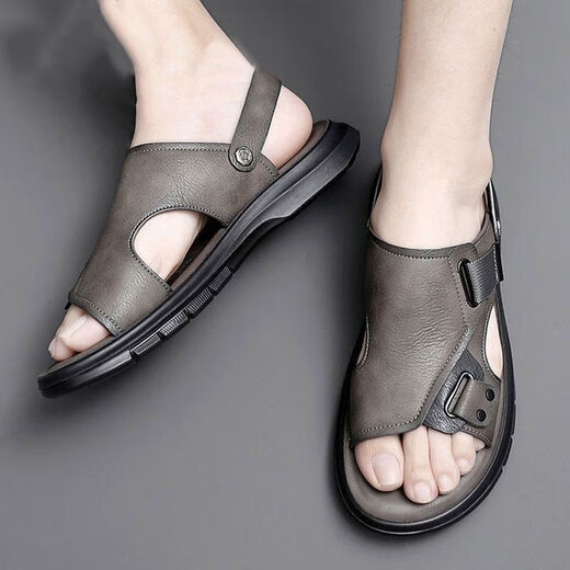 Dragonfly rouge d'été Nouvelles sandales masculines confortables et semelles épaisses de plage antidérapante Sandales de semelle douce décontractée gris 9923 38 [en activité]