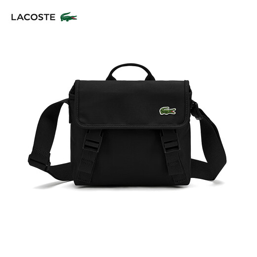 
LACOSTE French crocodile men and women same style 25 spring and summer new fashionable simple postal bag NU4865NE 000/black