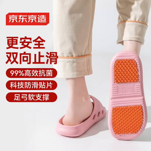 JD.com [professionelle Nicht-Slip] Badezimmer Anti-Slip-Hausschuhe für ältere und schwangere Frauen bequeme Hausschuhe für Frauen Pink 38-39