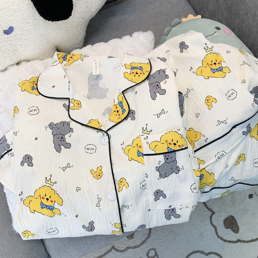 Lexi Beiluo Frühling und Herbst Dünne Wolke Baumwolle süßer Pyjama langärmelte Heimkleidung 826#Love Bow 180 xl