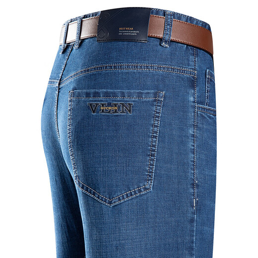 Shachi 2025 Herbst und Winter Neue Männergeschäftsjeans mittlere vielseitige Mikro-Stretch-Outdoor-Hose mit hoher Taille Mode BB-3878 Dunkelblau 29