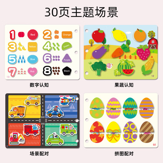 Wangfeng Baby reißen Buch Aufklärungsbücher Ruhige Hand reißen Buch frühes Unterrichten von Klettverschluss und Einfügen von Kinderspielzeug für Kinder 3-6 Jahre alte Erleuchtungsmodell [Spielen ohne Operation, wenn Sie es bekommen]
