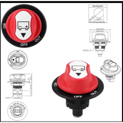 50A100A200A300A yacht RV high current power supply master switch car battery modification power off 50A