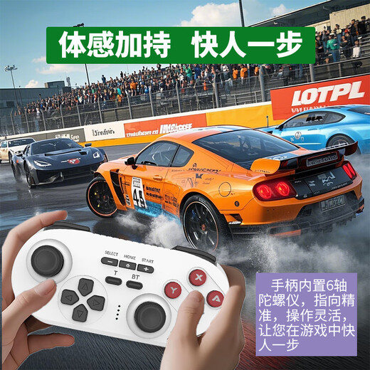 Snake War Switch Mini Controller Supports Switch Computers, Mobile Phones, Tablet TVs, Wireless Bluetooth Controllers, Two People in a Line, NS Controller, Somatosensory Vibration, Mini Controller - White Switch Version
