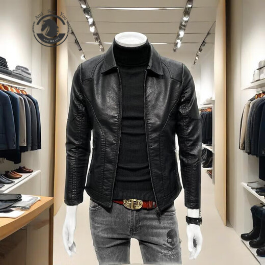 ANDSEEYOU брендовые мужские кожаные куртки весенние новые мотоциклетные кожаные куртки модные повседневные куртки модный бутик национальной модной одежды 69A10-1 черный XL