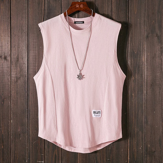 仓石一树仓石一树美式宽松坎肩背心男潮流运动无袖t恤男纯棉篮球健身上衣 白色 L