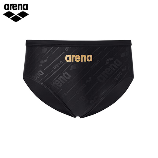 Arena's 25th new men's swimming trunks, black elastic fabric, high elasticity, anti-chlorine, comfortable and close-fitting, high hip triangle men's swimming trunks, black (BK01) L