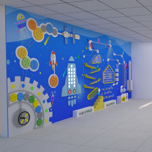 ORFF Kindergarten Science Room Kinetic Energy Technology Wall Toys's Children's Early Education Science Mur Unit Prix par Square Gear Technology Mur