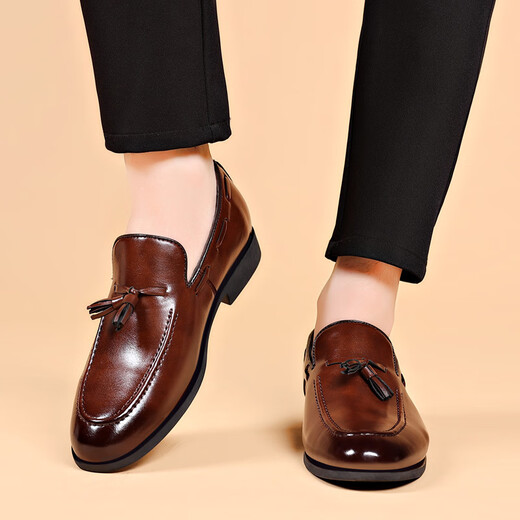 Huilijun Mattanzug Herren Lederschuhe Herren-Flat-Soled Shine Formale Wear Jugendspitze.