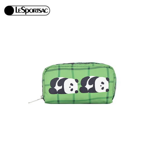 LeSportsac trendy series printed small bag clutch bag storage bag fashion bag women's bag gift for girls green cute panda