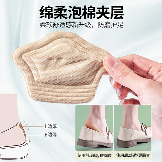 Warrior (Warrior) Heel Stickers for Women and Men, Anti-Falling Heel Shoes, Largely Changed to One and Half Sizes, Anti-Abrasion Feet 7013, 2 Pairs, Black