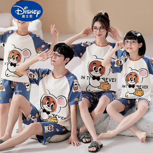 Disney (Disney) parent-child pajamas summer thin short-sleeved pure cotton family home outfit boys and girls children pajamas home clothes PY724 [single set price] 170 8 sizes Height 90-100CM