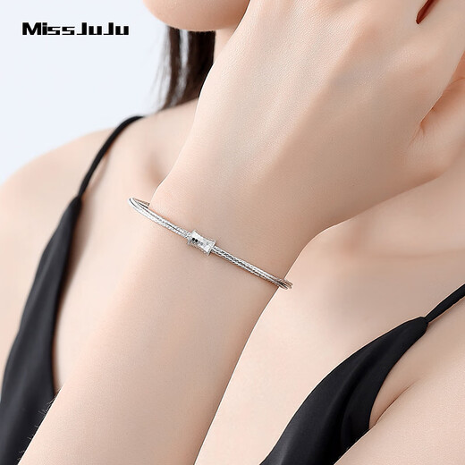 Miss JuJu pt950 platinum small waist bracelet shiny new platinum dragon scale honeycomb open bracelet weight 12.4-12.6g