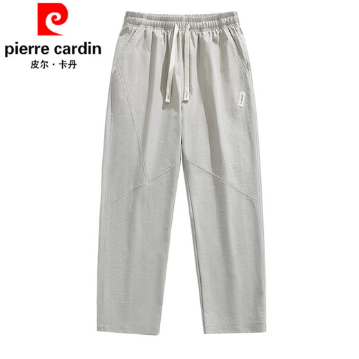 Pierre cardin ice silk casual pants men's summer thin loose straight-leg handsome nine-point pants for boys trendy draped sports long pants K6630 khaki M about 90-110 Jin [Jin equals 0.5 kg] can be worn