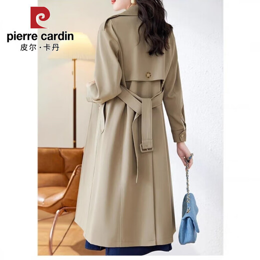 Pierre Cardin 2025 Herbst Neue Frauen mit mittlerer Länge mit einem super guten, schlängenden lockeren losen Jacke Khaki L 105-130jin [Jin entspricht 0,5 kg]