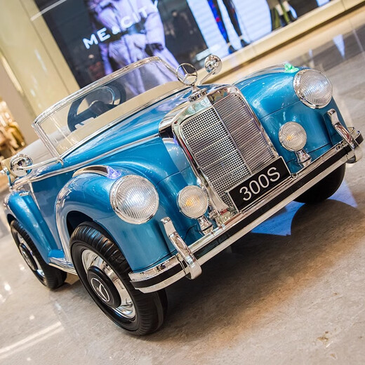 COSCO JUVENI LE children's electric car Mercedes-Benz authorized retro classic car with remote control music can sit on baby's birthday gift off-white remote control + early education + leather seat