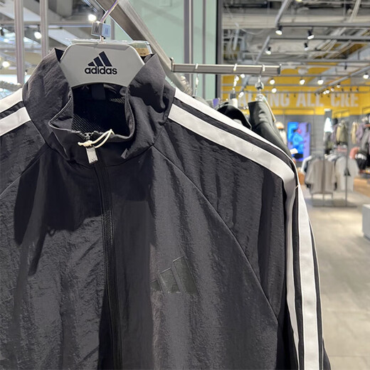 Adidas veste masculine 2025 Été Nouveau Sportswear tissé à la mode et polyvalence Colliers décontractés Veste KC3894 KC3892 Black / White L