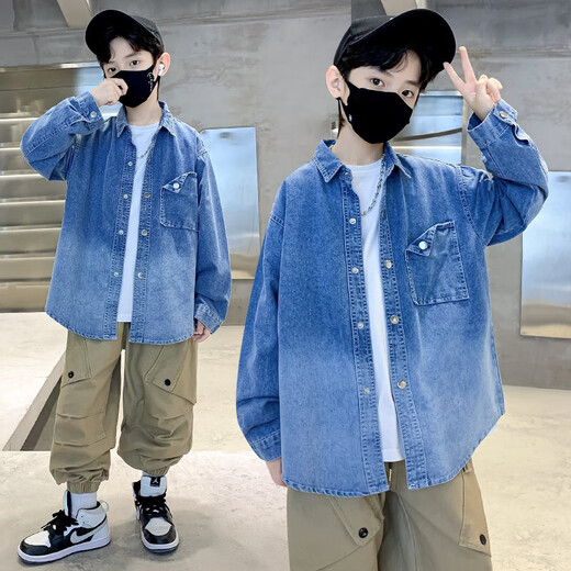Rongxitu Boys Shirt à manches longues veste de jean décontractée Spring and Automn Style Boys Top 5012 Style 120