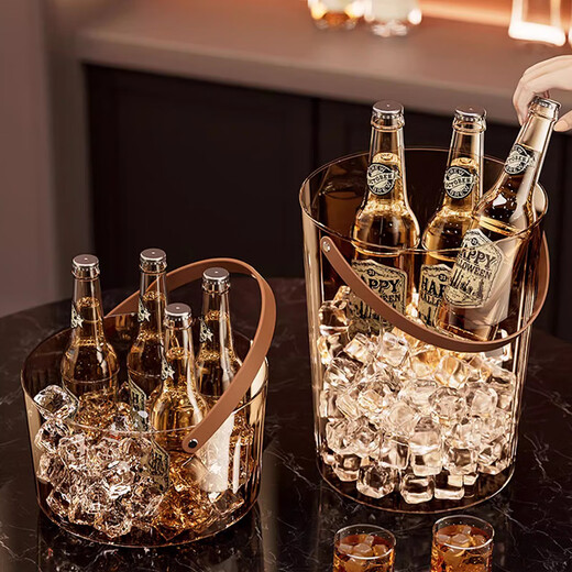 Jefferman JEEFORM light luxury high-value ice bucket portable thickened imitation glass KTV champagne beer internet celebrity bar ice bucket high-end (large size) transparent white