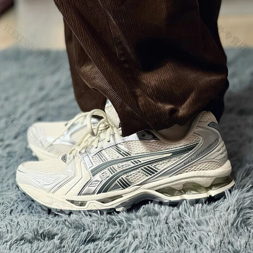 亚瑟士（asics）kayano14秋冬休闲运动鞋复古男鞋银色正品情侣跑鞋K14官方旗舰正 1203A537-101【黄银色】 39.5