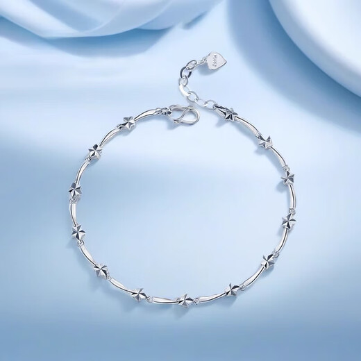 Bovia platinum bracelet women's pt950 platinum bracelet women's lucky star pendant baby's breath jewelry platinum 6.7-6.8 grams length 17+2cm